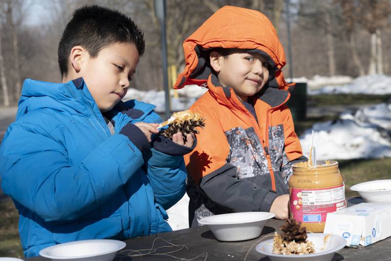 Winter crafts were very popular at Polarpalooza hosted by the DeKalb Park District at Hopkins Park in DeKalb on Saturday, Feb. 3. 2024.