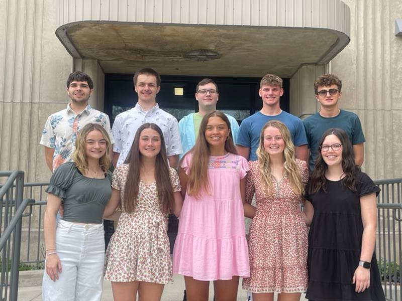Fieldcrest High School announced its 2023 prom court (back row, left to right). They are Carter Stimpert, Aiden Harsted, Joseph Dohleman, Trenton Topolski, Jared Connell, (front, left to right) Haley Carver, Carolyn Megow, Audrey Haugens, Zoey Dye and Falyn Ehrnthaller.
