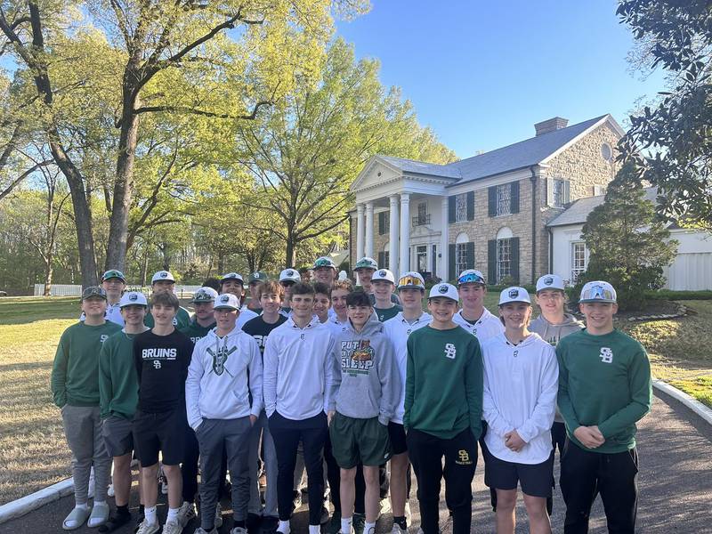 The St. Bede Bruins baseball team has left the building outside Graceland to pay homage to Elvis Presley, the King of Rock and Roll.