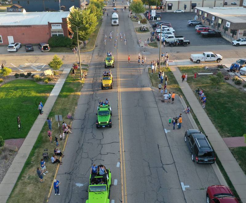 The Princeton High School homecoming parade rolls along South Main Street on Thursday, Sept. 25, 2025 in Princeton .