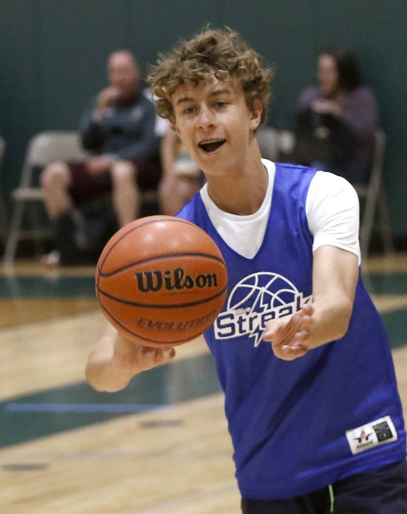 Woodstock's Max Beard passes the ball during a game against Rockford East Friday, June 23, 2023, in the Crystal Lake South Gary Collins Shootout, at the high school in Crystal Lake.