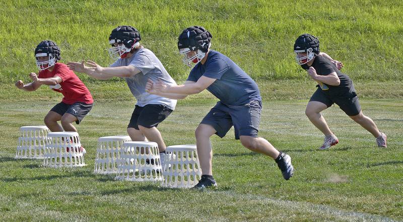 The Ottawa Pirates began their first official practice Monday at Ottawa High School  with a variety of drills and workouts to prepare for the upcoming 2025 season.