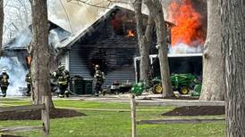 Fire destroys Oswego Township garage Sunday afternoon