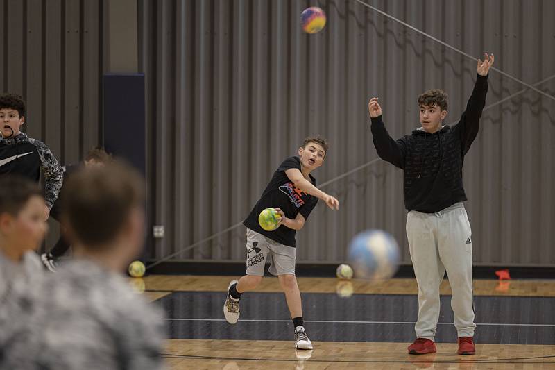 A player fires off a shot at The Facility Wednesday, March 8, 2023 during an after school program that runs on Monday and Wednesdays. Through an agreement between LOTS, Reagan Middle School and the Dixon Park District the students are bussed over for after school activity. Mama Ciminos has made a donation to cover the transportation costs for the students for the rest of the school year.