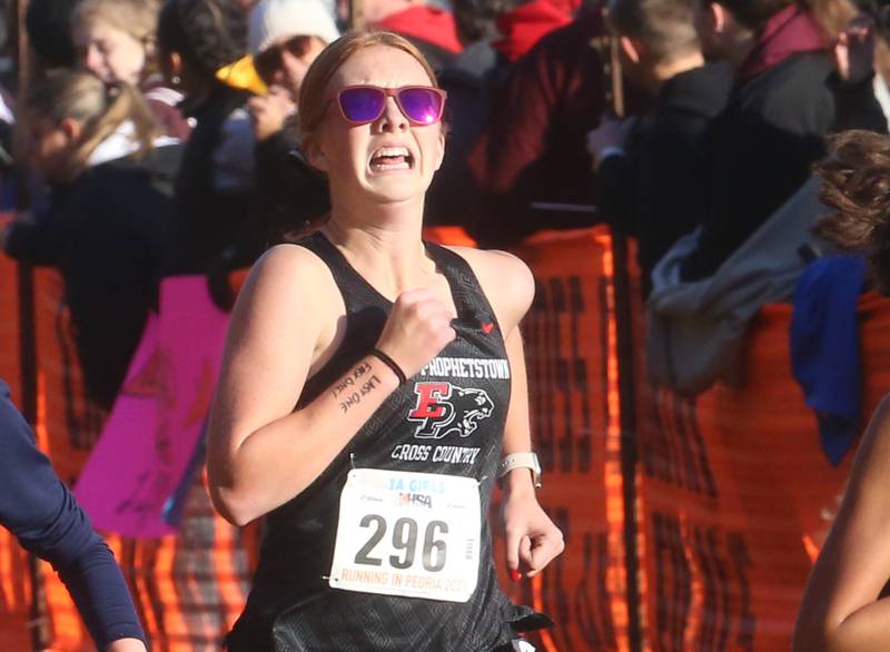 Erie-Prophetstown's Clara Ashdown competes in the Class 1A Cross Country Finals on Saturday, Nov. 4, 2023 at Detweiller Park in Peoria.