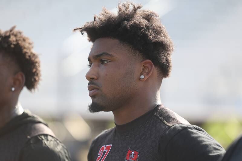 Bolingbrook running back Joshua Robinson stands on the sideline as the defense runs plays at the Morris 7 on 7 scrimmage. Tuesday, July 19, 2022 in Morris.