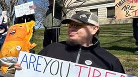 Signs, singing, support showcased at Dixon’s No Kings protest