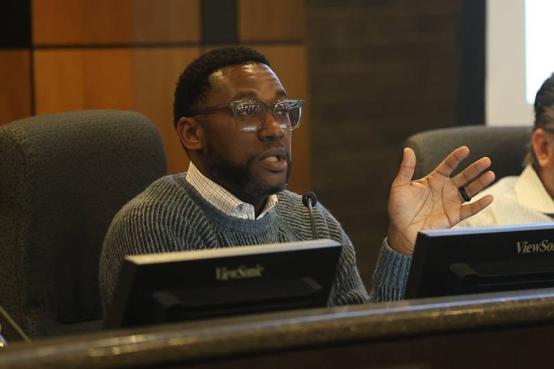 City of Joliet Plan Commission board member Wendell Martin speaks at the proposed Data Center at the City of Joliet Plan Commission meeting on Thursday, March 5, 2026 in Joliet.