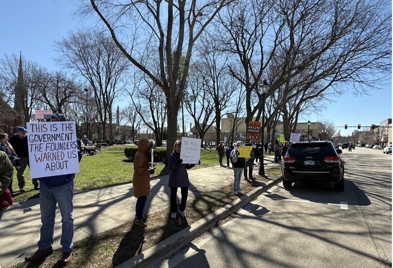 Citizens gather for the "No Kings Rally" on Saturday, March 28 in Ottawa.