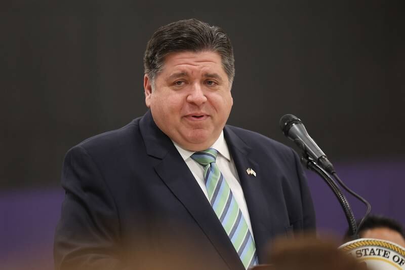 Illinois Governor JB Pritzker speaks at a press conference regarding the state’s proposed investment in higher education at Joliet Junior College on Thursday, March 16th, 2023.