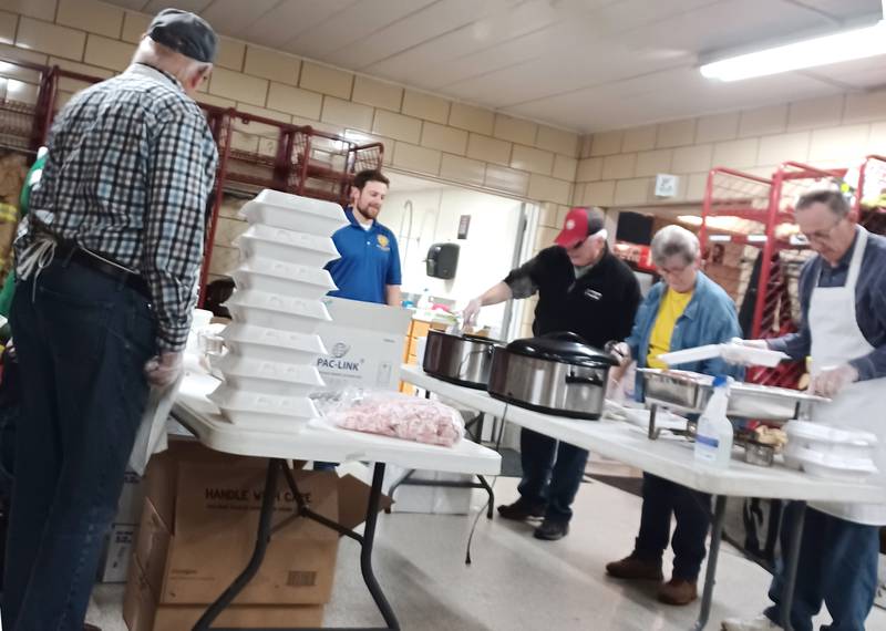 Members of the Polo Lions Club held their Christmas dinner on Dec. 3 at the Polo Fire Station. Lions  who volunteered for the event were: Mark Ebert, Ellen Ebert, Nate White, Tom Suits, Mark Bocker, Ron Chamberlain, Jim Adams, Aaron Miller, Winton Bocker, Margaret Tyne, Don Hay, Greg Cross and Henry Bocker.