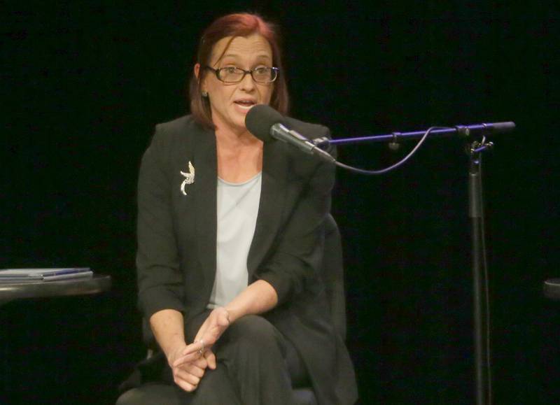 Murri Briel candidate for the 76th District speaks during a candidate forum on Wednesday, Jan. 24, 2024 at Illinois Valley Community College in Oglesby.