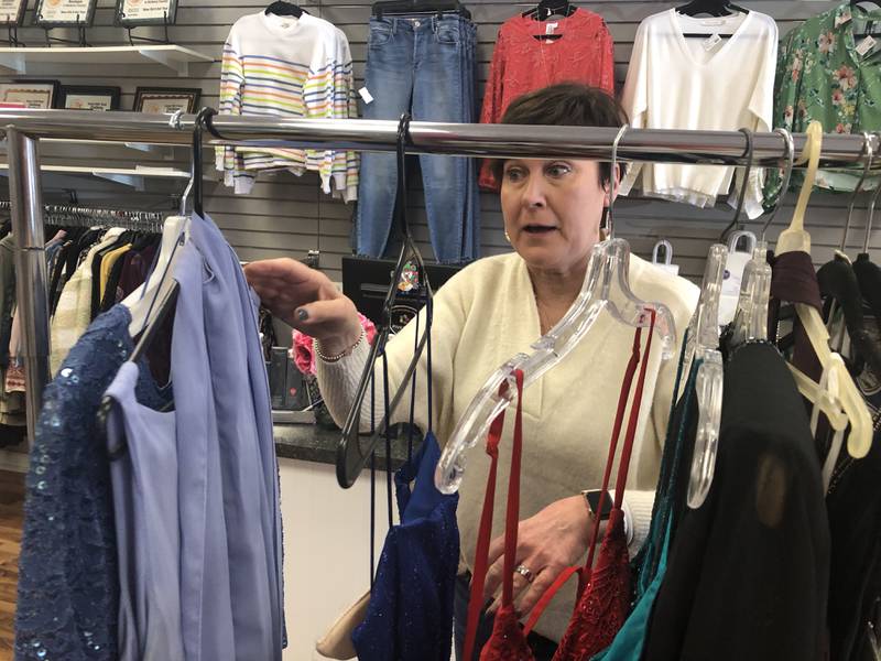 Stephanie Ormsby, owner of Wear Did U Get That in Crystal Lake, said nearly 200 dresses were donated at her store by Feb. 18, 2023, for the My Sister's Dress sale set for Feb. 25, 2023.