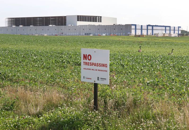 A field at the northeast corner of Crego Road and East Gurler Road in front of the Kraft Heinz Company distribution center Friday, July 12, 2024, in DeKalb