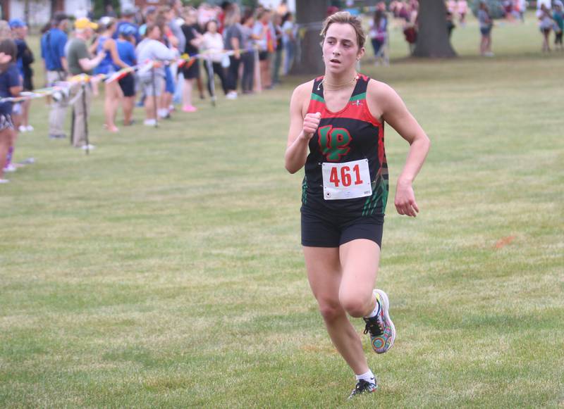 L-P's Kiley Domyancich competes during the Gary Coates Invitational cross country meet on Saturday, Sept. 13, 2025 at Zearing Park in Princeton .