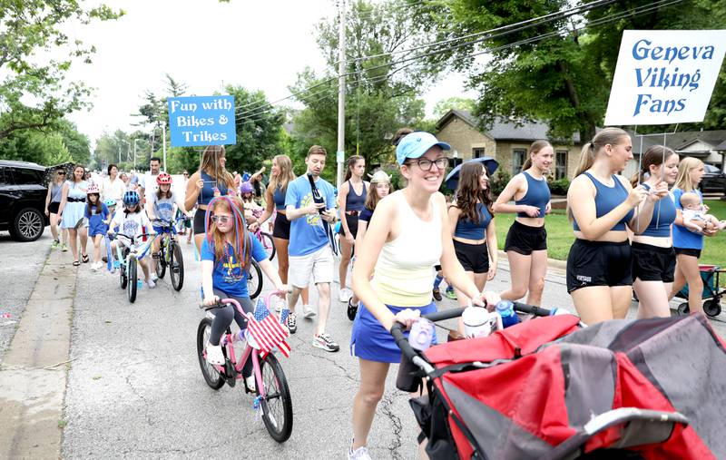 Participants march west on Campbell Street for the annual Swedish Days Kids’ Day Parade on Friday, June 20, 2025 in Geneva.