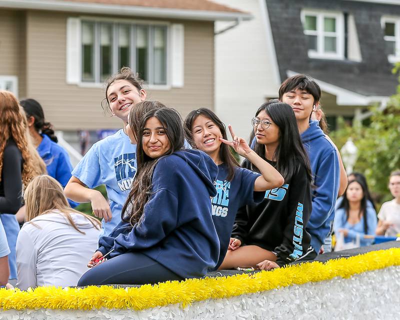 Downers Grove Fresh/Soph class ride in the Downers Grove South Homecoming Parade. Sept 28, 2024 in Downers Grove.