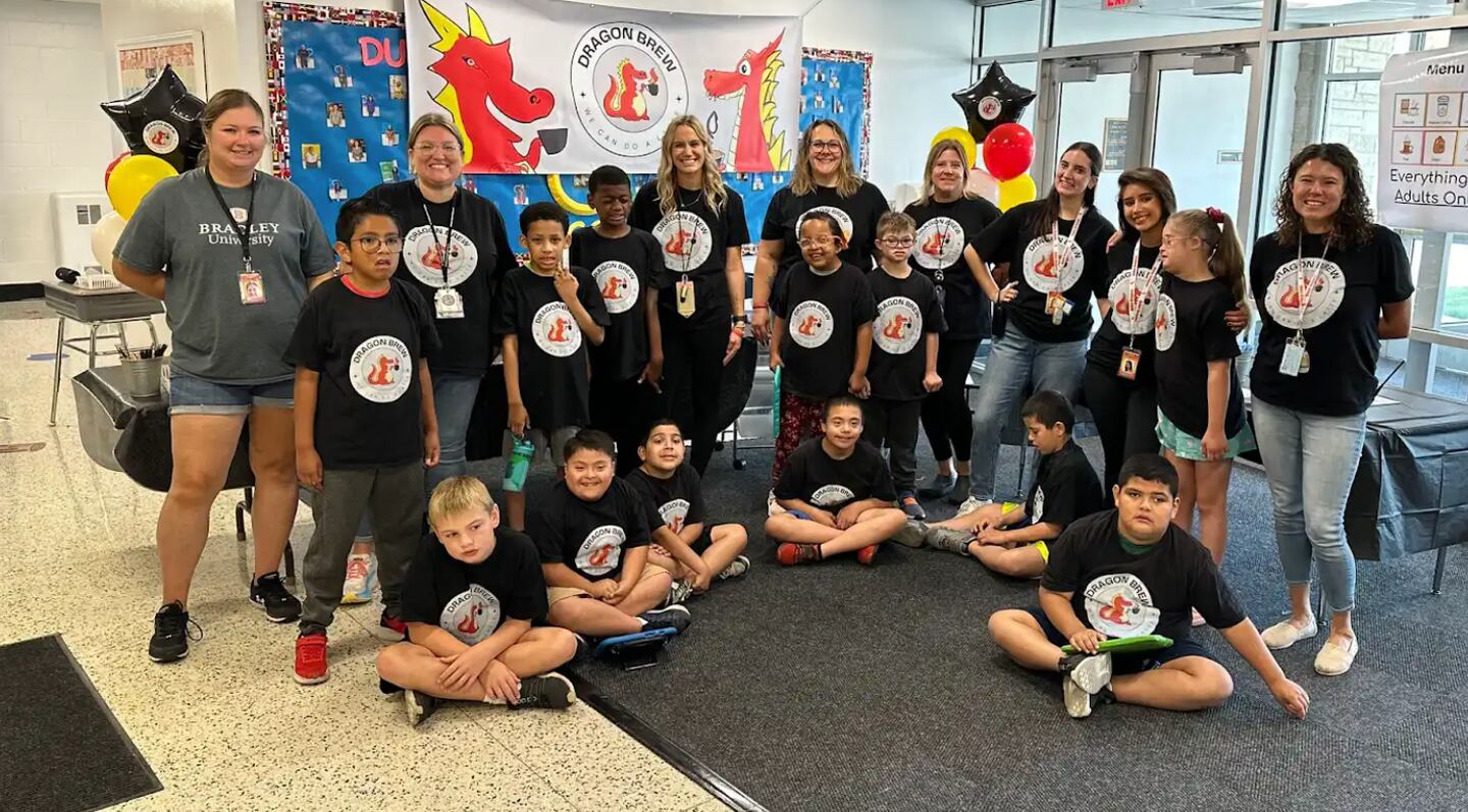 Students, pictured Oct. 18, at Duker Elementary in McHenry run Dragon Brew, a coffeeshop that's open weekly, with the help of Duker staff.