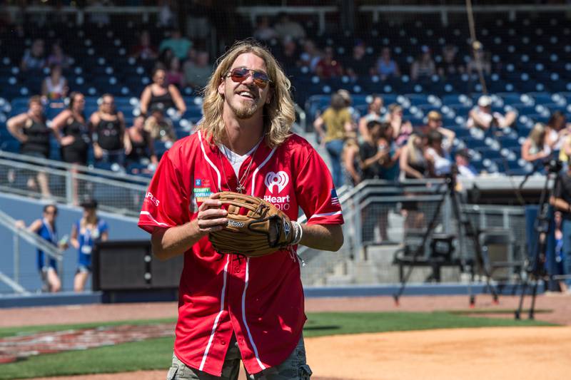 Bucky Covington catches the ball at the 26th Annual City of Hope Celebrity Softball Game at First Tennessee Park on Tuesday, June 7, 2016 in Nashville, Tenn. (Photo by Amy Harris/Invision/AP)