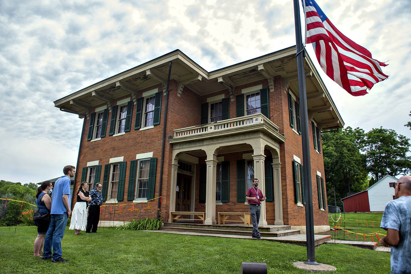 Chuck Hargan leads the tour of the Grant home in Galena. Tours have just recently restarted with a cap of ten visitors per hour which start at 9:30 a.m.
