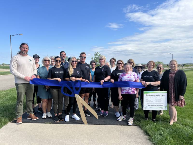 A ribbon cutting was held May 6, 2024, at Zearing Park in Princeton with community and Princeton Chamber of Commerce members to celebrate Stronger You Bureau County, which worked to determine its name, slogan, mission statement and logo. For a first project the group determined to create an “active living” and “positive health messages” path utilizing the Zearing Park walking path. The idea was to encourage those using the path to increase their strength by performing various exercises along the path as well as promoting positive messaging to increase mental health wellness.