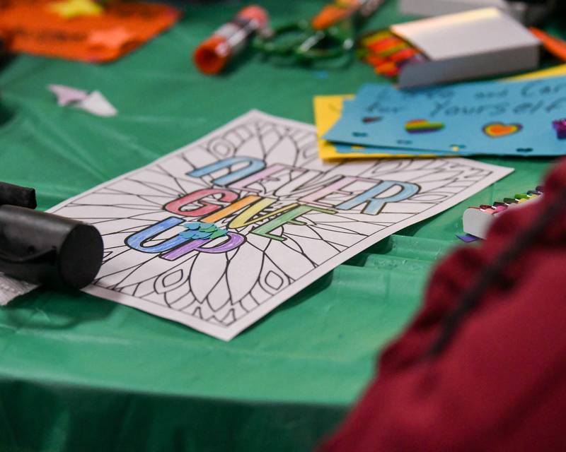 Participants got to color as one of severeal activities during the inaugural Pride in the 815 event at Hopkins Park in DeKalb to kick off Pride Month in DeKalb County held on Saturday, June 1, 2024.