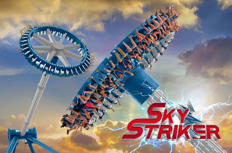 Theme park officials announced Sky Striker, a 17-story pendulum thrill ride, will open at Six Flags Great America in Gurnee next spring.