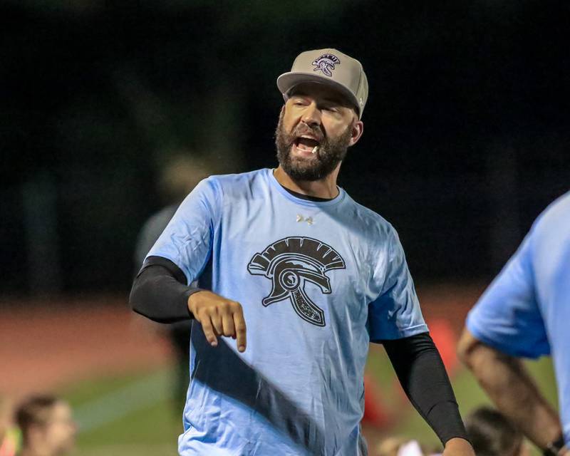 Willowbrook's head coach Nick Hildreth during varsity football game between Willowbrook at Downers Grove South.  Sept 16, 2022