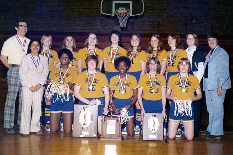 The 1976-77 Sterling girls basketball team won the first girls state championship sanctioned by the IHSA.