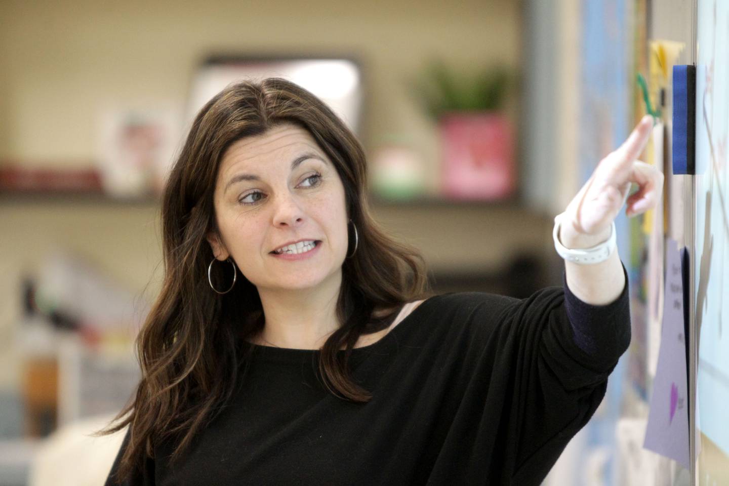 Kristy Giesen, ISBE Meritorious Service Award in Kane County for 2023, teaches math to sixth-graders at Rotolo Middle School in Batavia.