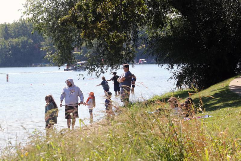 Families enjoy fishing along the shores of Round Lake during the Family Fishing Event at Lake Front Park on Saturday, September 9th in Round Lake Beach. The event was sponsored by the Round Lake Area Park District and the Huebner Fishery Management Foundation.
Photo by Candace H. Johnson for Shaw Local News Network