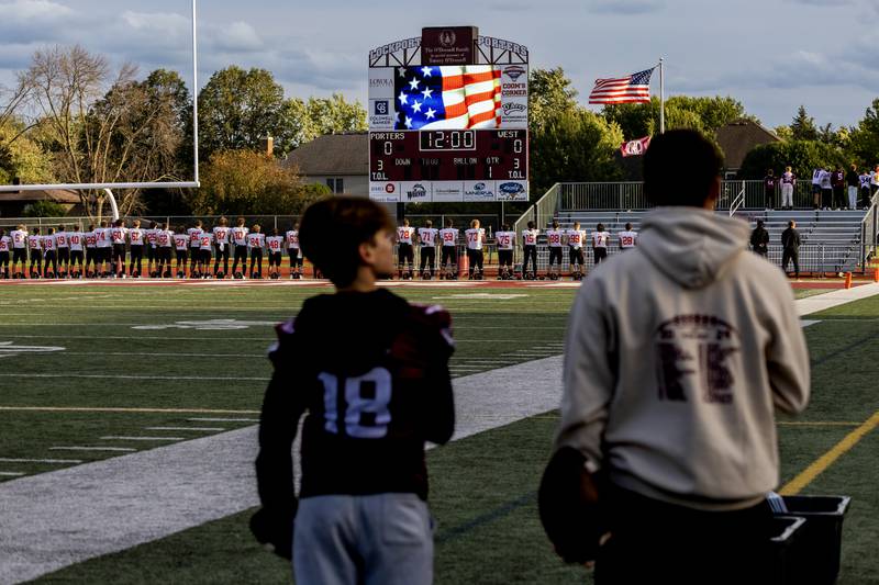 Lincoln-Way West’s fans fill the stands at Lockport Township High School’s East Campus during the varsity football game between Lockport and Lincoln-Way West on Sept. 5, 2025.