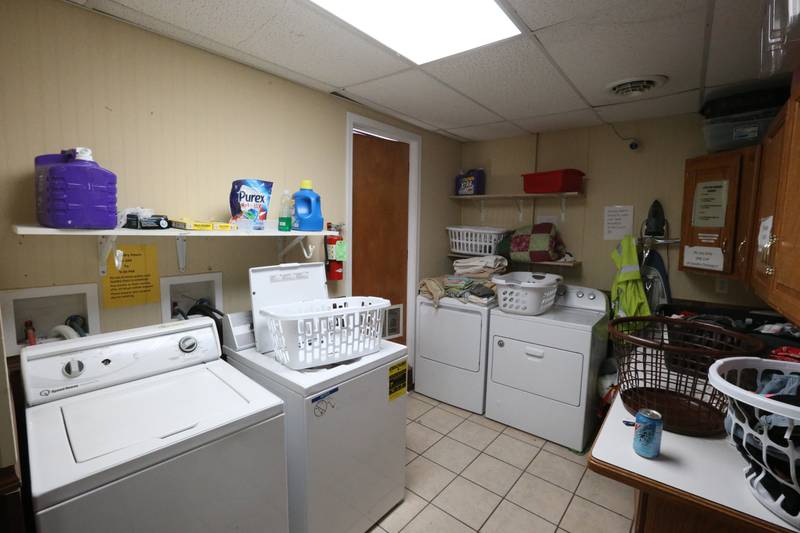 A view of the laundry room at the Illinois Valley Public Action To Deliver Shelter (PADS) on Wednesday, Feb. 1, 2023 in Ottawa.