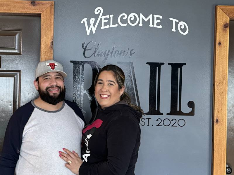 Marco and Bri Alcantar, the operators of Tacos Before Vatos, which runs inside Clayton's Rail in Morris. Photo taken on Tuesday, March 4, 2025.