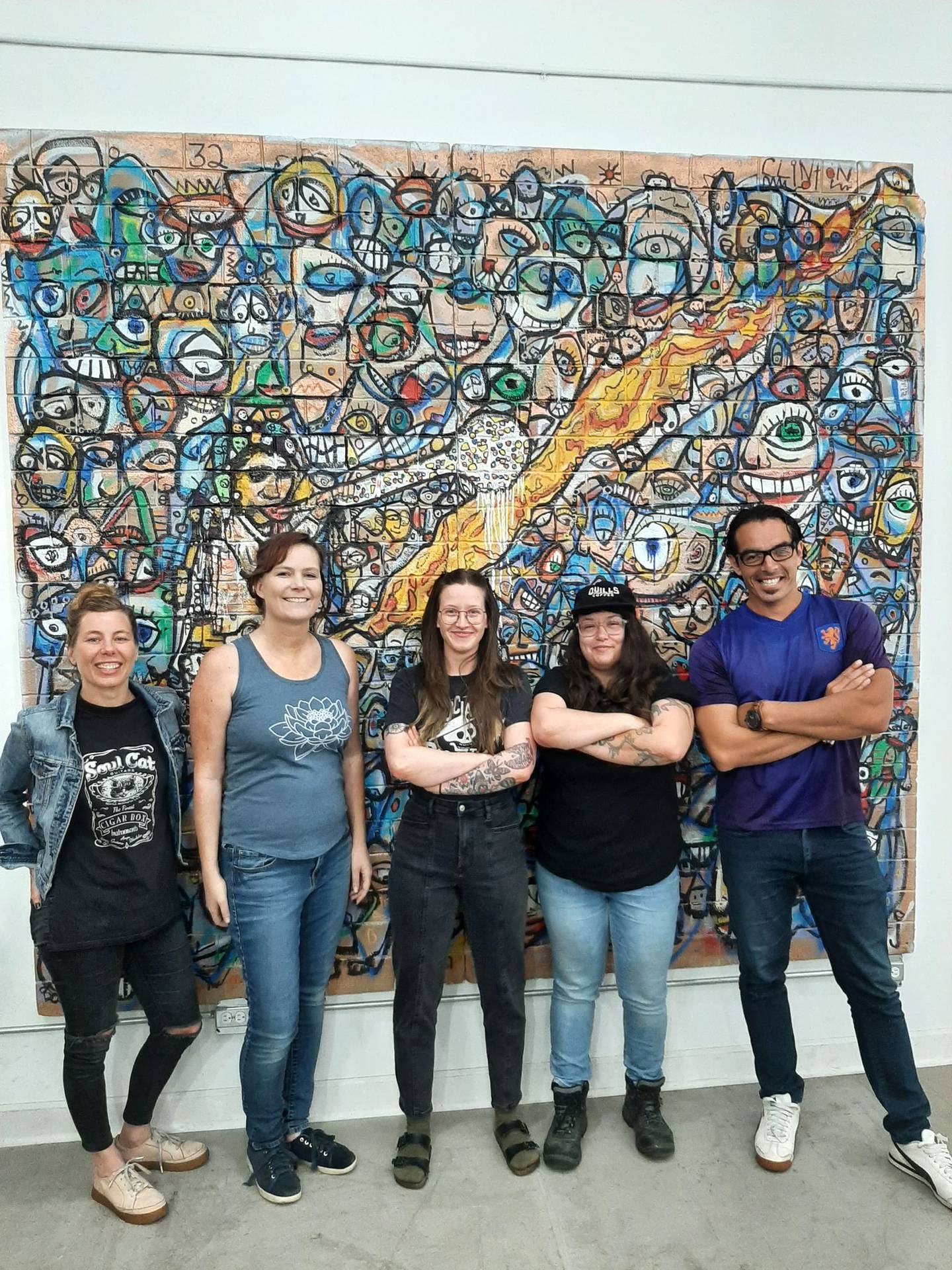 The Art Movement in Joliet will unveil five sculptures at 6 p.m., Thursday, July 28, 2022, at Juliet's Tavern in Joliet for its second annual summer sculpture exhibition and raffle. Pictured are the five commissioned artists for "Summer of Stone and Steel." They are (from left) Alicia Diamond, Sarah Potter, Brittanie Rousseau, Angelica Aguilar, and Erick “Roho” Garcia. Not pictured: Kelly Bartels.