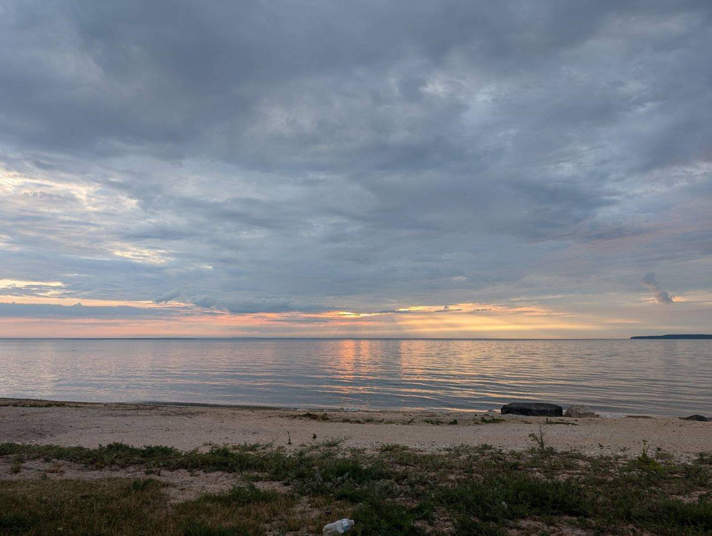 The bikers viewed a sunrise over Lake Huron on their journey around Lake Michigan.