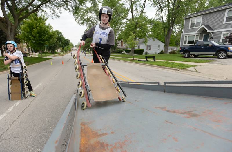 Children including Sabrina Anderson of Winfield participates in the White Castle USA Luge Slider Search athlete recruitment held in Westmont Saturday June 11, 2022.