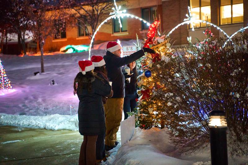 Residents – along with Santa – attended the village of Montgomery's ceremonial tree lighting and opening of this year’s Festival of Trees display in front of Village Hall on Sunday, Dec. 7.