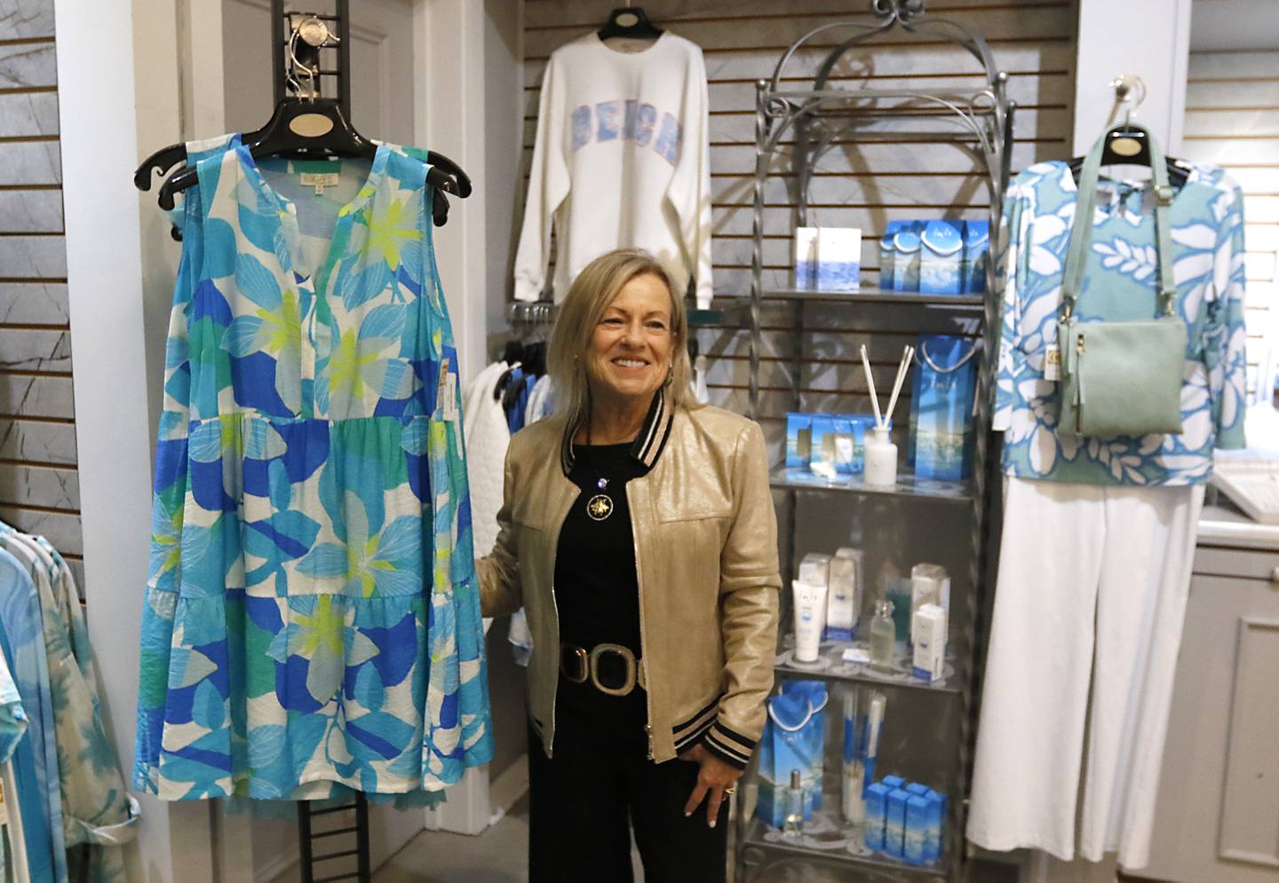 Sherree Rothstein, the owner of The Clothes Gallery, inside the Crystal Lake clothing shop on Monday, April 7, 2025, the business is celebrating their 30th anniversary this week.