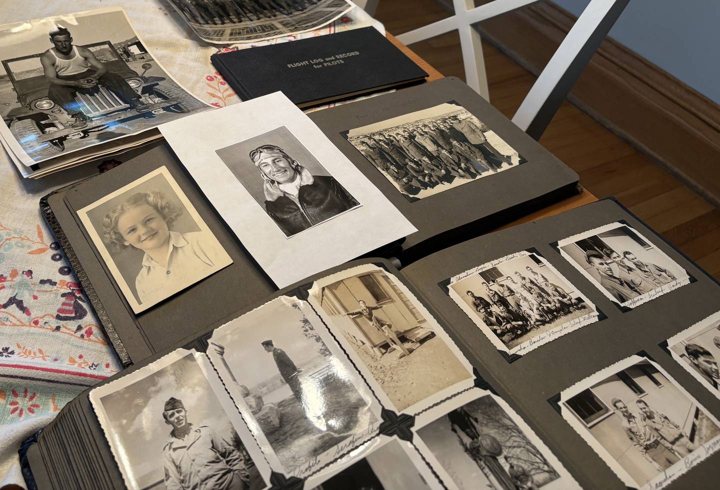 Contents from James Baker's military trunk pictured May 23, 2025 in Woodstock.
