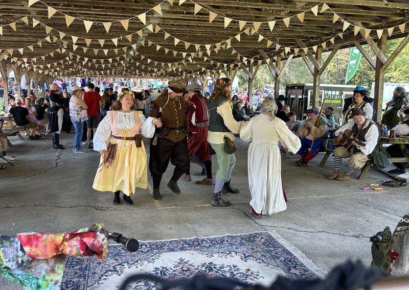 Dancers perform at the Olde English Fair at Stronghold Camp & Retreat Center on Saturday, Oct. 5, 2024, during the Autumn on Parade festival in Oregon.