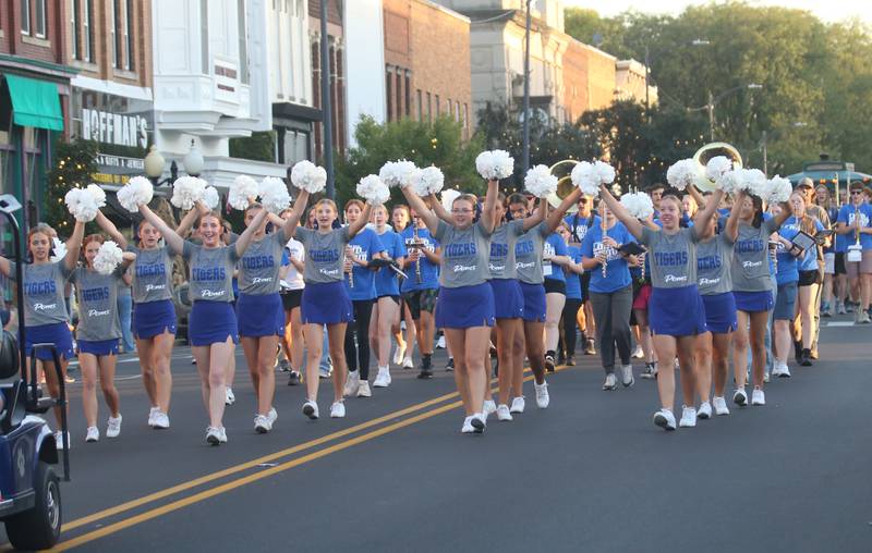 Princeton High School poms march in the Homecoming parade on Thursday, Oct. 3, 2024 downtown Princeton.