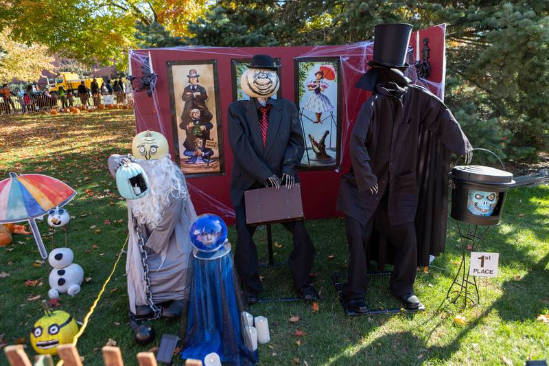 Pumpkin contest entries at the Sycamore Pumpkin Festival on Sunday Oct. 26,2025 in Sycamore.