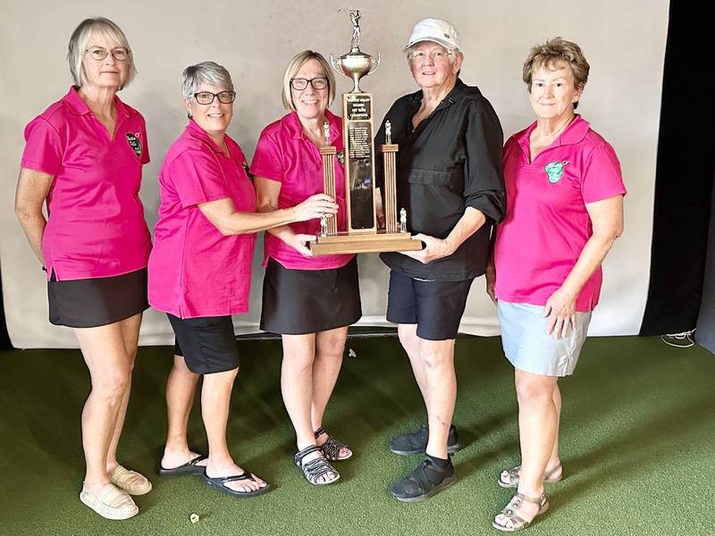 Wyaton Hills captured their second straight IVWGI Net Team championship in this year's tournament at Deer Park and third in four years. Team members are Deb Maritz (from left), Elisa Gugerty, Karen Towns, Anna Flaig and Mary Stander.