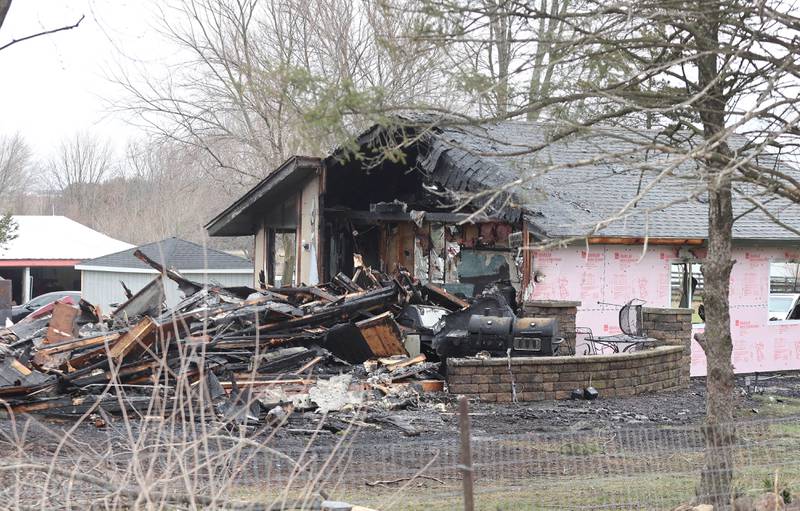 A structure located at 11335 Pine Road in Somonauk was destroyed by fire the morning of Friday, April 8, 2022.