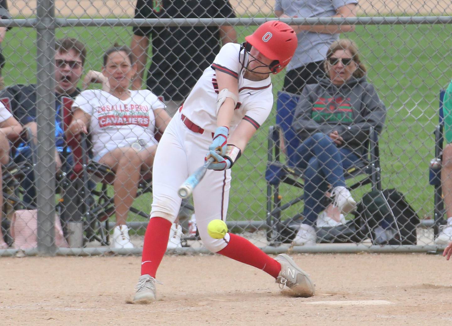 Ottawa's Piper Lewis strikes out swinging against L-P on Wednesday, May 7, 2025 at Ottawa High School.