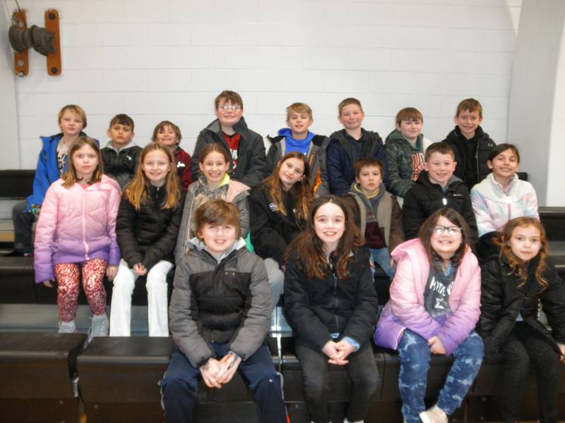 The fourth grade students who participated included: Angell Chasteen, Addit Goetz, Trinity Thomas, Guiliana Cimei, Shaylee Engel, Hans Frund, Dominic Gonzalez, Evelyn Grasser, Marshall Holocker, Liam Judd, Brayden Kierski, Sean King, Tucker Lloyd, Jace Newsome, Addi Podobinski, Eli Schrowang, Jasper Sokolowski, Aubrey Zborowski and Greyson Savery.