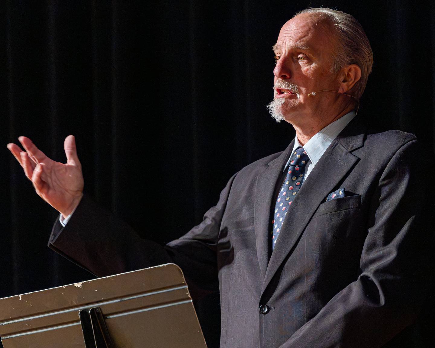 Candidate for Bureau County Sheriff, Edward Jauch answers question at the Bureau County Sheriff Forum on Tuesday, March 3, 2026 at Princeton High School's Auditorium.