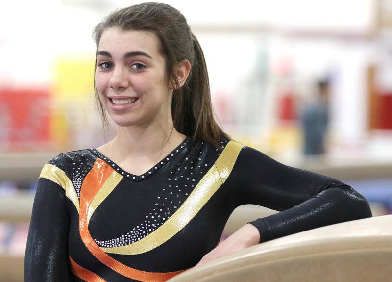 DeKalb sophomore Maddy Kees leans on the vault at Energym in Sycamore on March 5. Kees is the Daily Chronicle Gymnast of the Year.