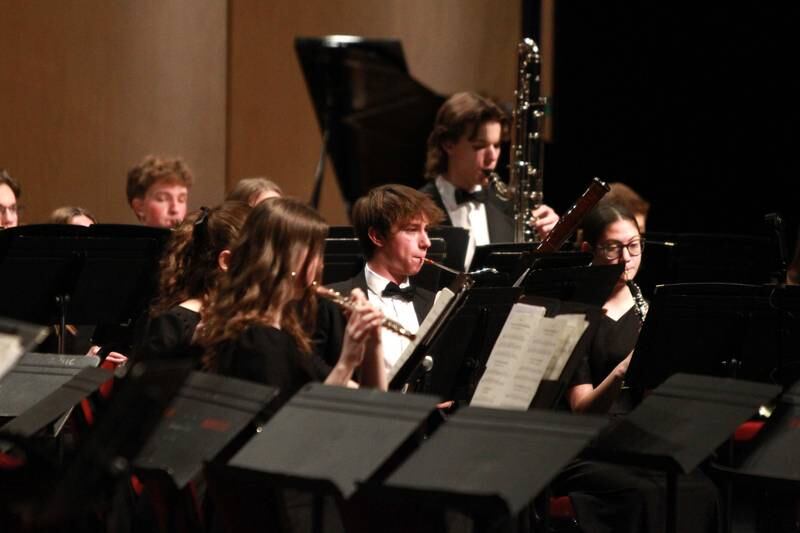 The Batavia High School Wind Ensemble performs on Wednesday, Dec. 18, 2024 at the Batavia Fine Arts Centre. The concert included a performance by the Inagakuen Sogo High School Wind Orchestra from Japan.